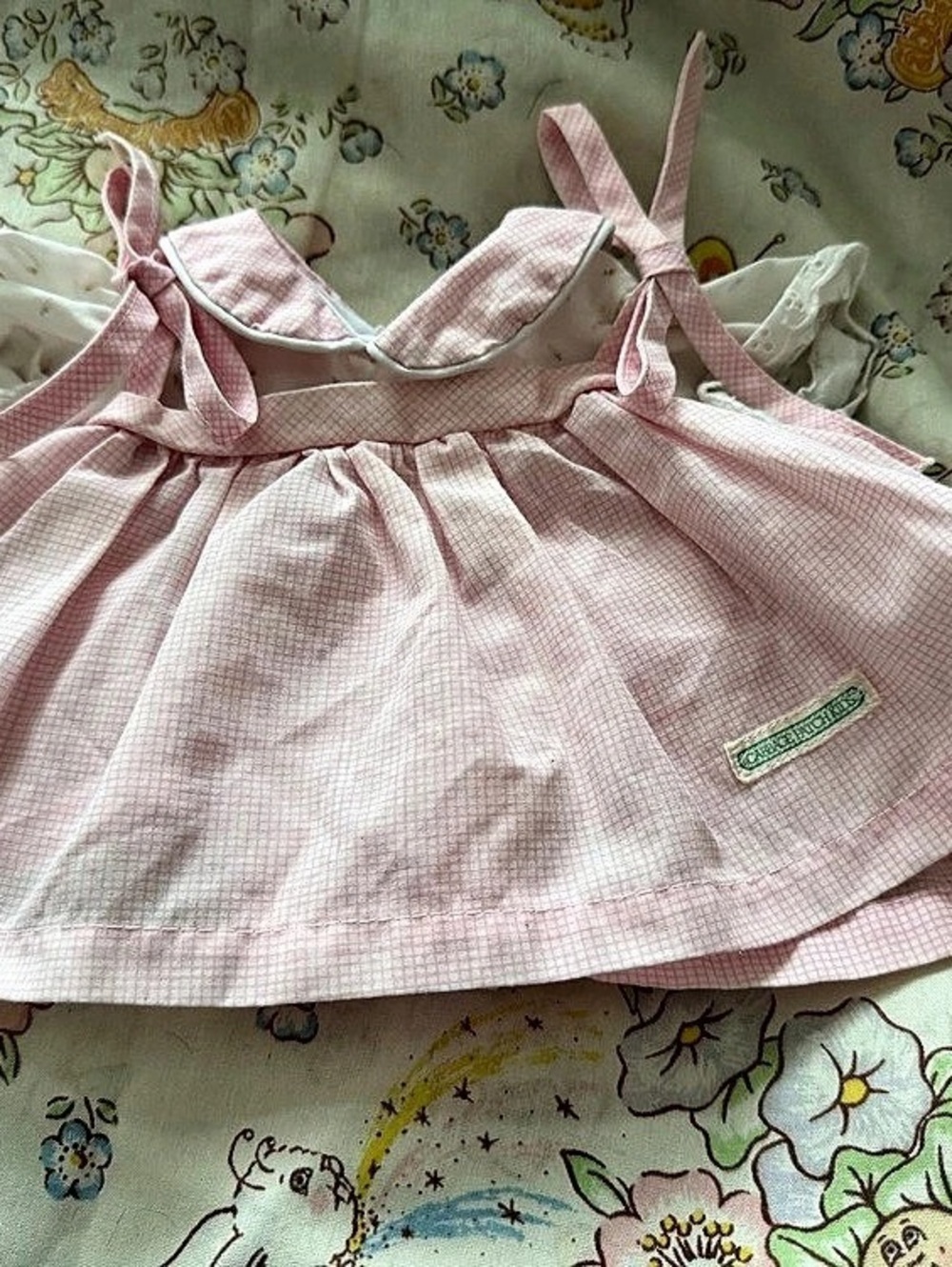 Cabbage Patch Kids Vintage Pink Gingham Dress Doll Outfit